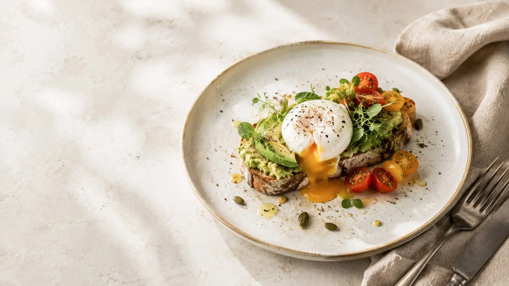 Foodfotografie stijlen met een clean en minimalistisch gerecht in zacht daglicht