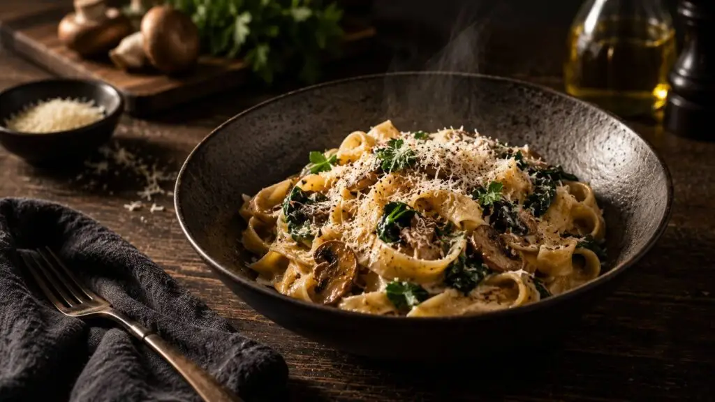 Dark and moody foodfotografie met diepe schaduwen, warm licht en rijke texturen