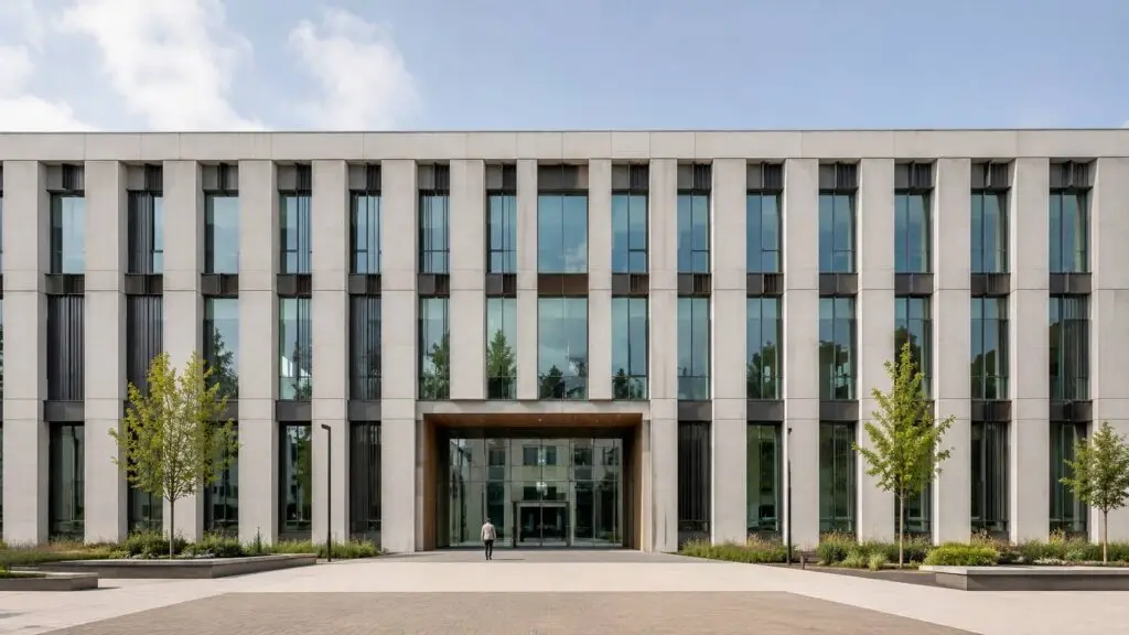Architectuurfotografie stijlen met moderne lijnen en symmetrische compositie