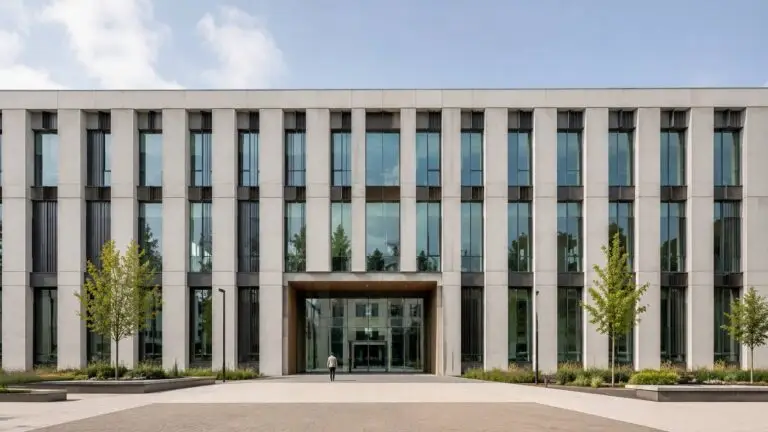 Architectuurfotografie stijlen met moderne lijnen en symmetrische compositie